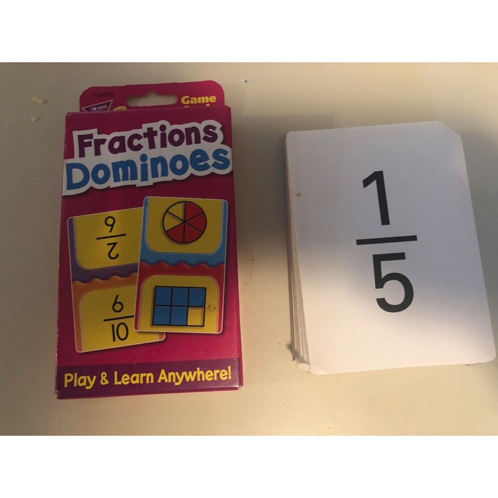 TREND Fractions Dominoes Challenge Cards Used + Extra set of White Cards!